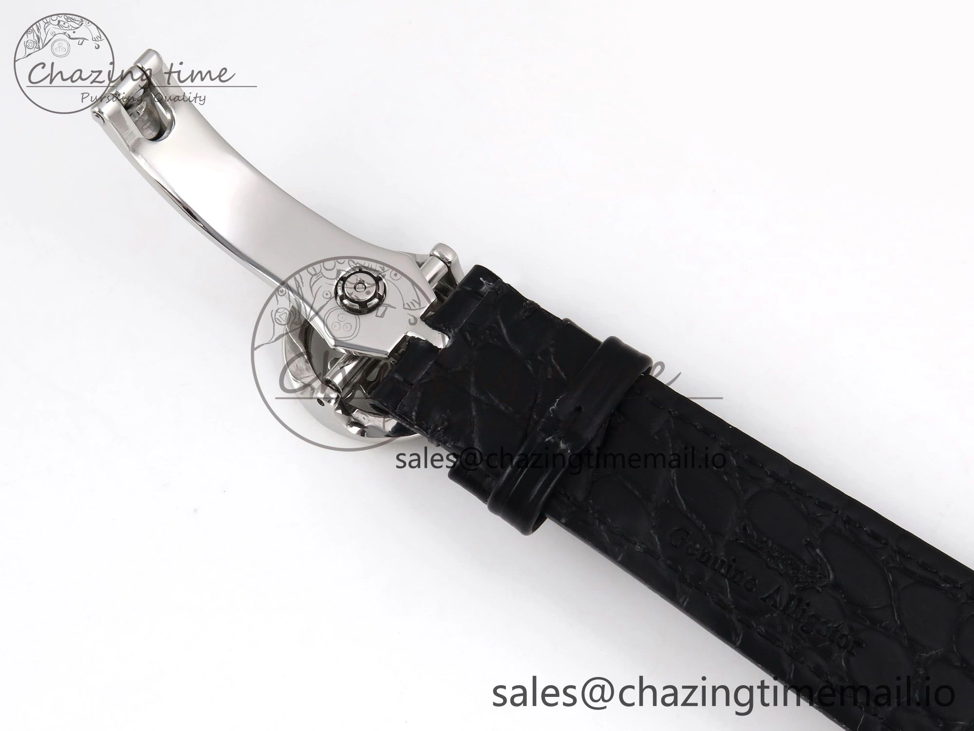 PP Tourbillon SS Texuted Bezel RMSF Edition White Dial on Black Leather Strap