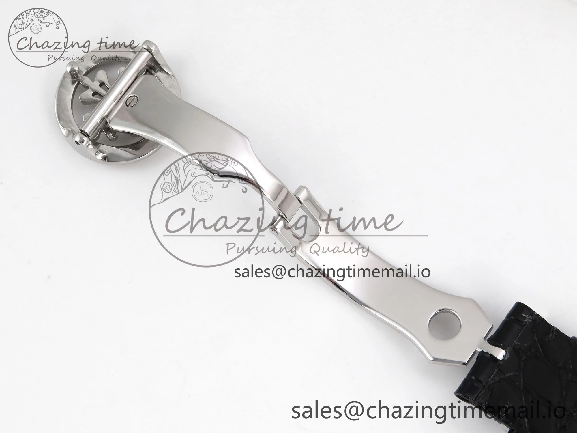 PP Tourbillon SS Texuted Bezel RMSF Edition White Dial on Black Leather Strap
