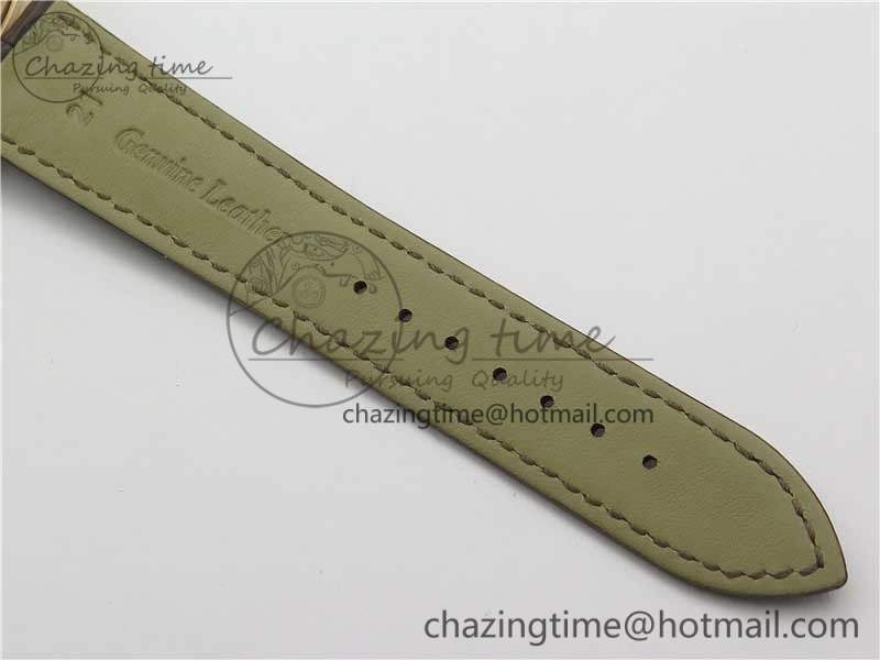 PanoInverse 42mm RG TZF Best Edition Silver Black Dial on Brown Leather Strap A23J