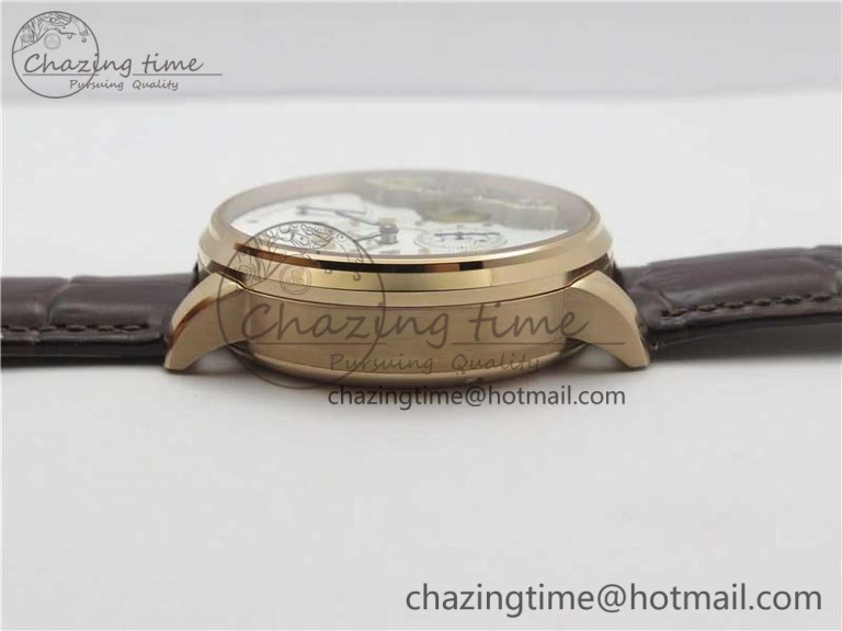 PanoInverse 42mm RG TZF Best Edition Silver Black Dial on Brown Leather Strap A23J