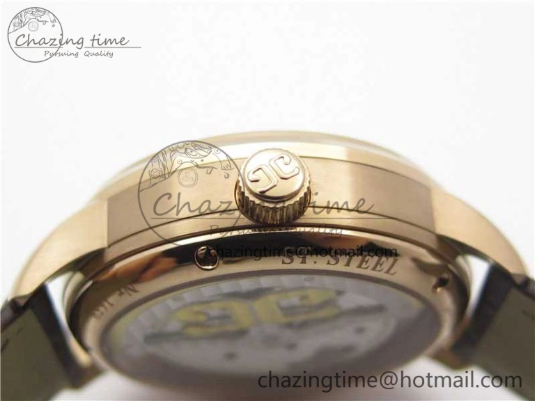 PanoInverse 42mm RG TZF Best Edition Silver Black Dial on Brown Leather Strap A23J