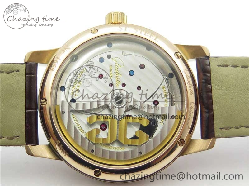 PanoInverse 42mm RG TZF Best Edition Silver Black Dial on Brown Leather Strap A23J