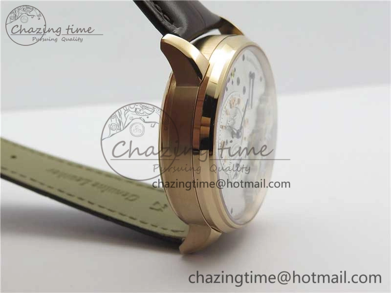 PanoInverse 42mm RG TZF Best Edition Silver White Dial on Brown Leather Strap A23J