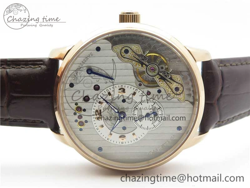 PanoInverse 42mm RG TZF Best Edition Silver White Dial on Brown Leather Strap A23J