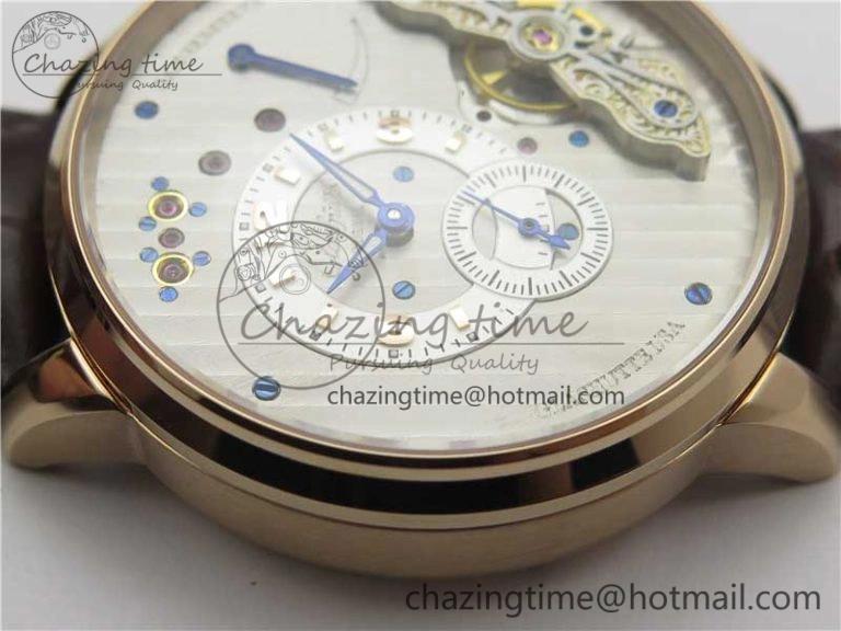 PanoInverse 42mm RG TZF Best Edition Silver White Dial on Brown Leather Strap A23J