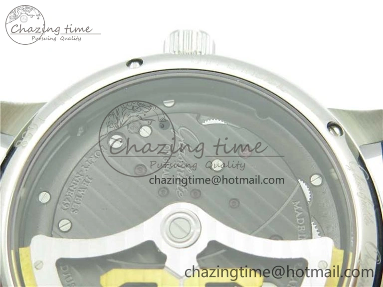 PanoInverse 42mm SS TZF Best Edition Black Dial on Black Leather Strap A23J