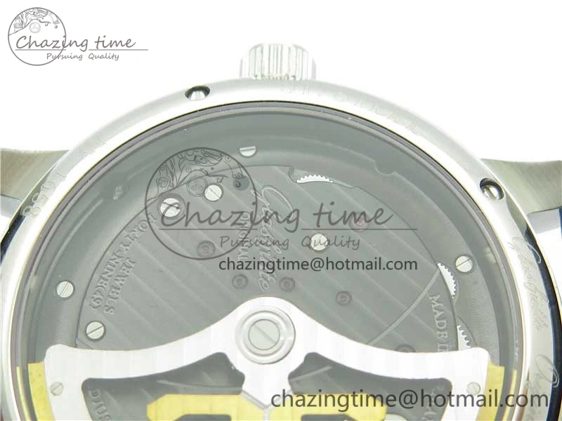 PanoInverse 42mm SS TZF Best Edition Black Dial on Black Leather Strap A23J