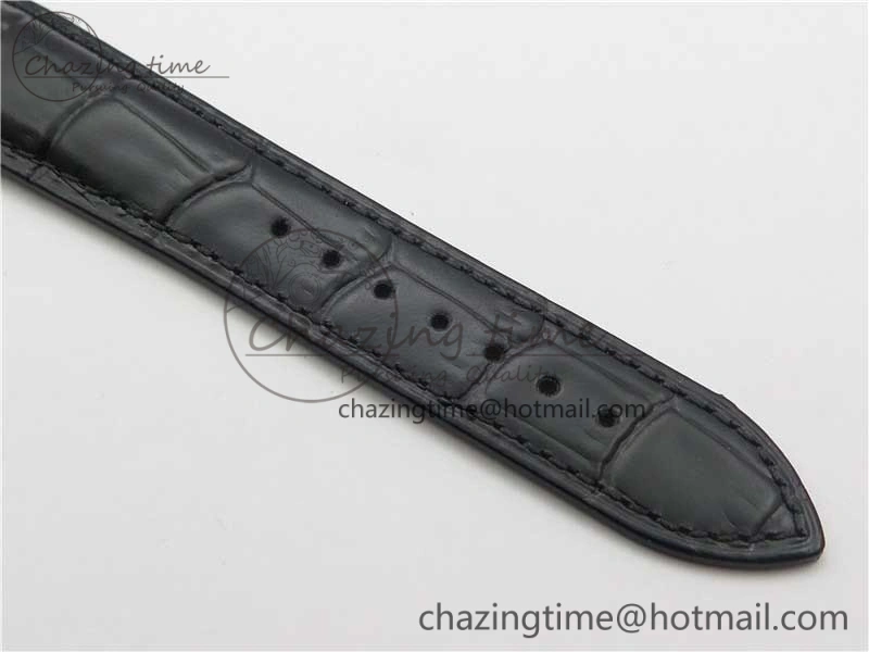 PanoInverse 42mm SS TZF Best Edition Black Dial on Black Leather Strap A23J