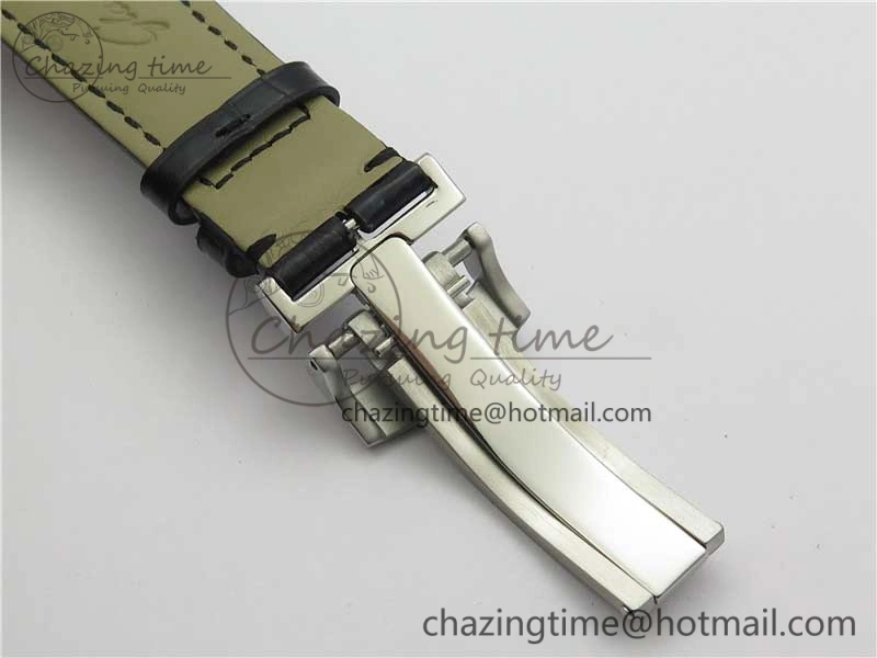 PanoInverse 42mm SS TZF Best Edition Black Dial on Black Leather Strap A23J