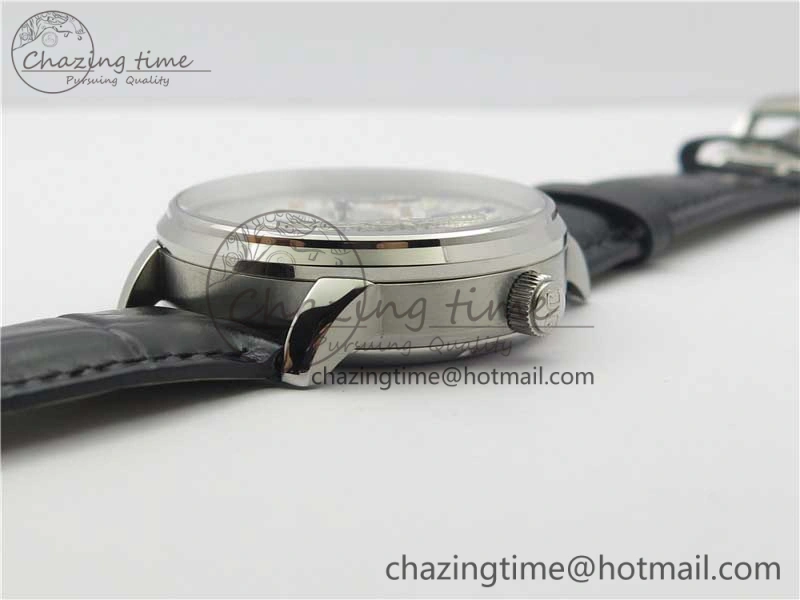 PanoInverse 42mm SS TZF Best Edition Black Dial on Black Leather Strap A23J