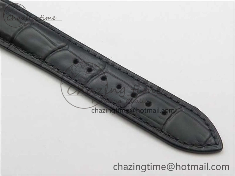 PanoInverse 42mm SS TZF Best Edition Silver Black Dial on Black Leather Strap A23J