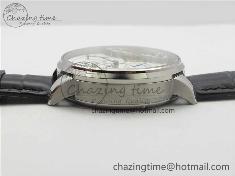 PanoInverse 42mm SS TZF Best Edition Silver Black Dial on Black Leather Strap A23J