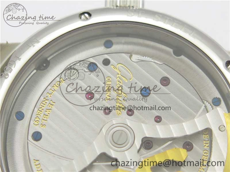PanoInverse 42mm SS TZF Best Edition Silver Black Dial on Black Leather Strap A23J