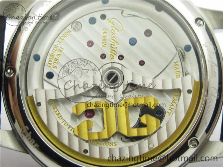 PanoInverse 42mm SS TZF Best Edition Silver Black Dial on Black Leather Strap A23J