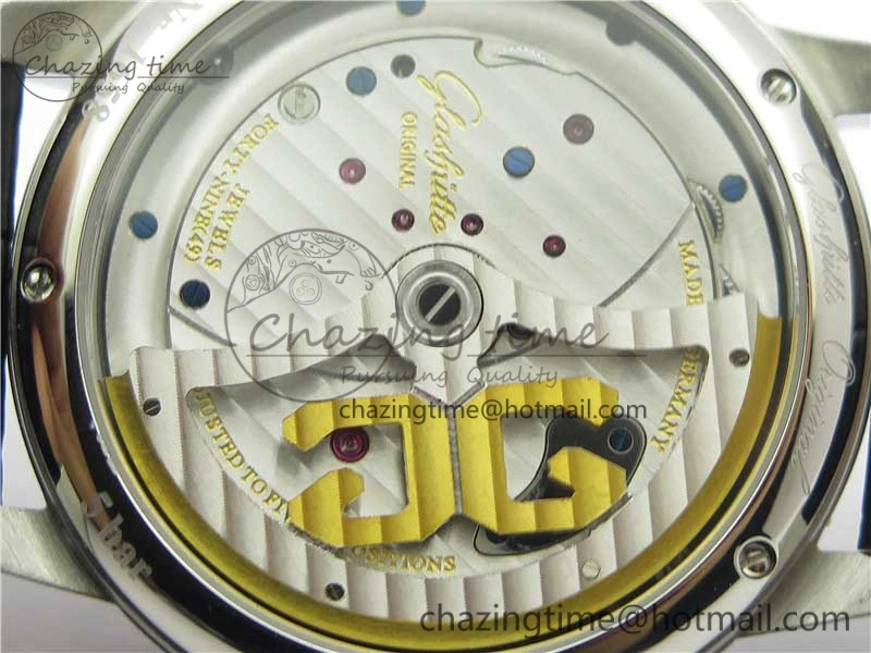 PanoInverse 42mm SS TZF Best Edition Silver Black Dial on Black Leather Strap A23J