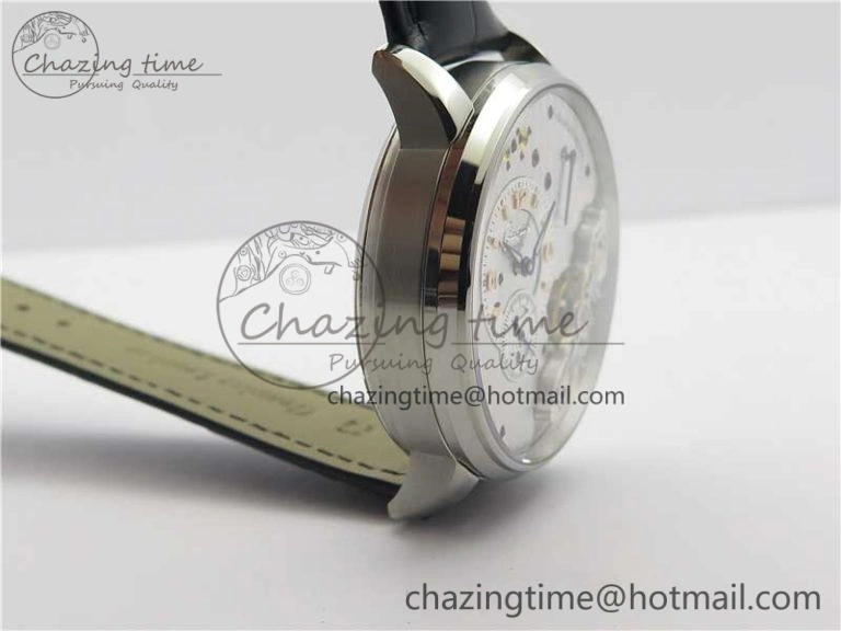 PanoInverse 42mm SS TZF Best Edition Silver White Dial on Black Leather Strap A23J