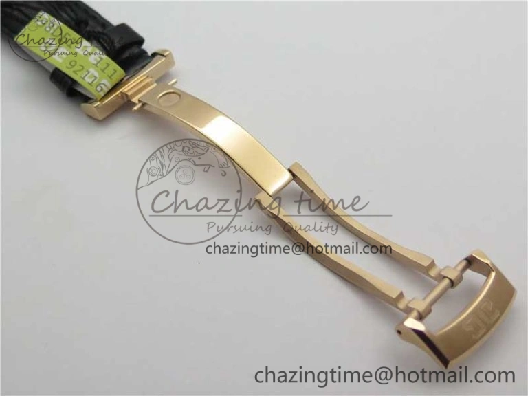 PanoMaticLunar RG TZF White Dial on Black Leather Strap A23J