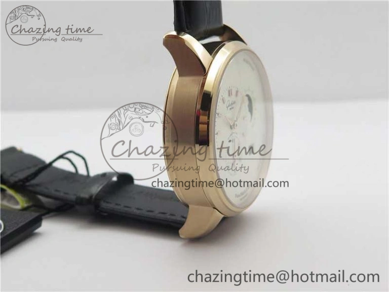 PanoMaticLunar RG TZF White Dial on Black Leather Strap A23J