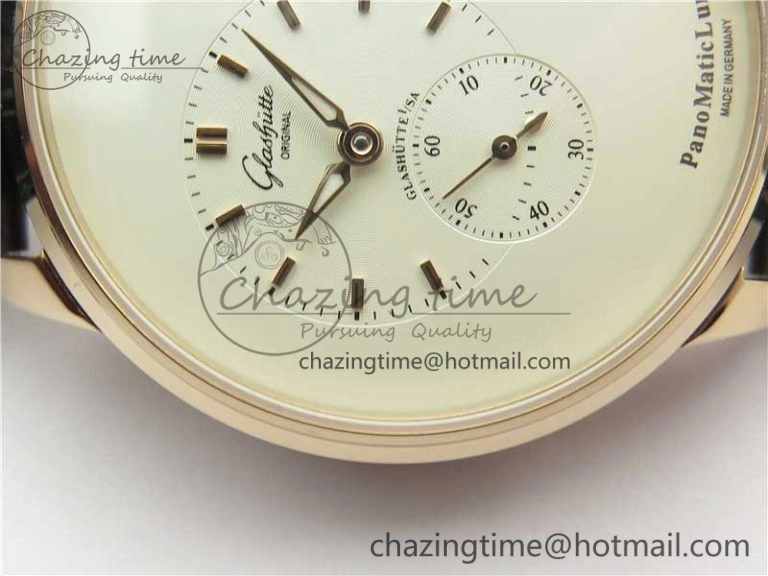 PanoMaticLunar RG TZF White Dial on Black Leather Strap A23J