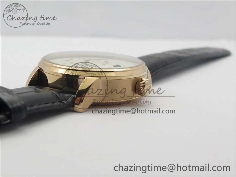 PanoMaticLunar RG TZF White Dial on Black Leather Strap A23J