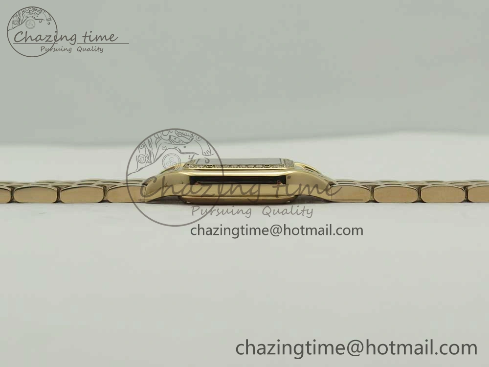 Panthère Secrete Ladies 22mm RG 8848F 1:1 Best Edition White Dial Diamonds Bezel on RG Bracelet Ronda Quartz