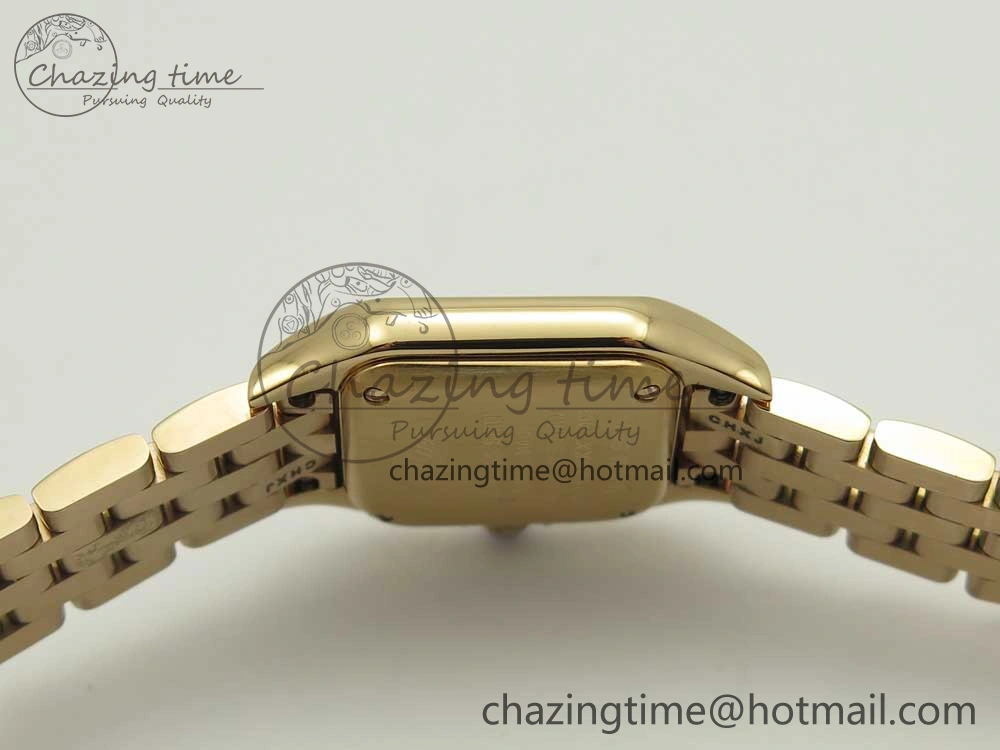 Panthère Secrete Ladies 22mm RG 8848F 1:1 Best Edition White Dial Diamonds Bezel on RG Bracelet Ronda Quartz