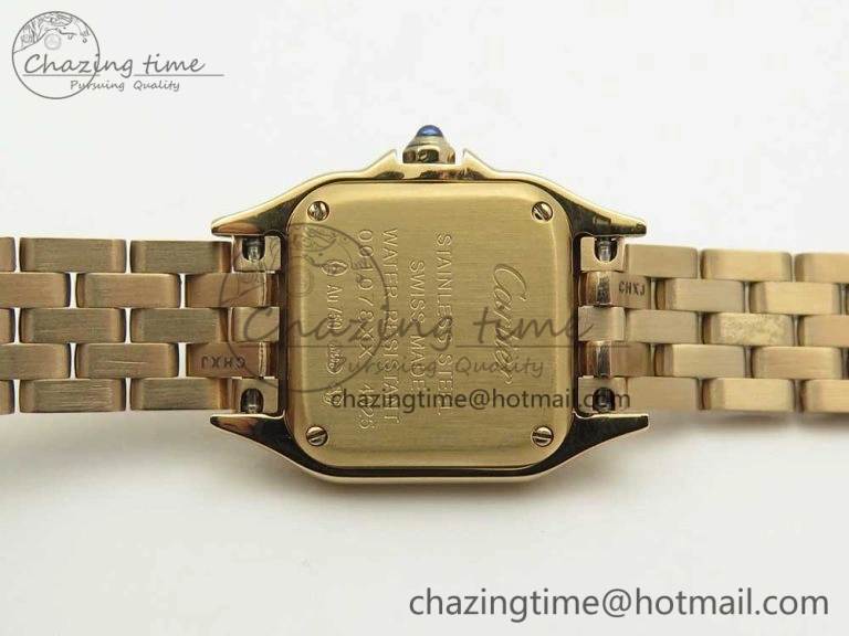 Panthère Secrete Ladies 22mm RG 8848F 1:1 Best Edition White Dial Diamonds Bezel on RG Bracelet Ronda Quartz
