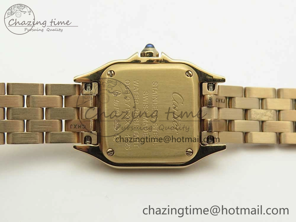 Panthère Secrete Ladies 22mm RG 8848F 1:1 Best Edition White Dial Diamonds Bezel on RG Bracelet Ronda Quartz