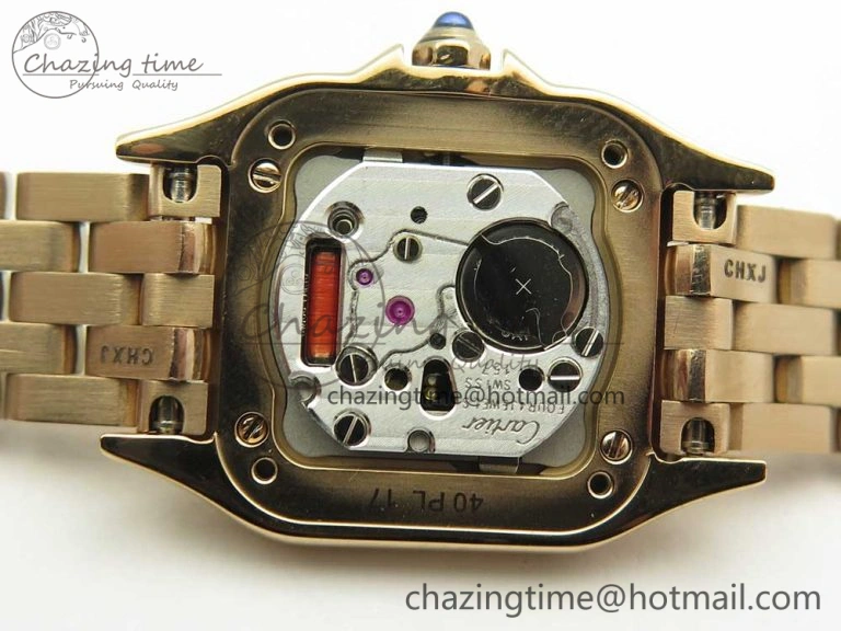 Panthère Secrete Ladies 22mm RG 8848F 1:1 Best Edition White Dial Diamonds Bezel on RG Bracelet Ronda Quartz