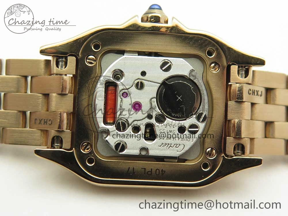 Panthère Secrete Ladies 22mm RG 8848F 1:1 Best Edition White Dial Diamonds Bezel on RG Bracelet Ronda Quartz