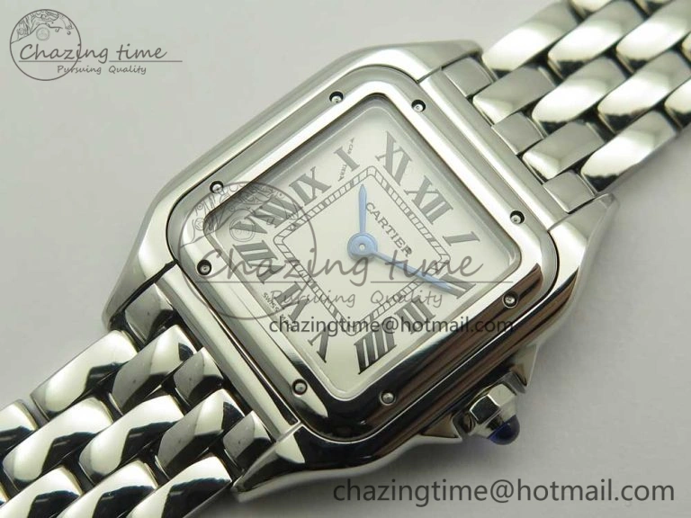 Panthère Secrete Ladies 22mm SS 8848F 1:1 Best Edition White Dial on SS Bracelet Ronda Quartz