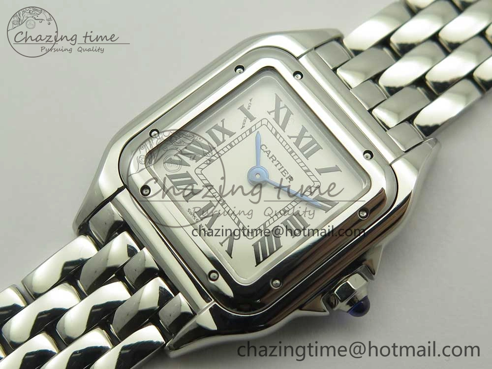 Panthère Secrete Ladies 22mm SS 8848F 1:1 Best Edition White Dial on SS Bracelet Ronda Quartz
