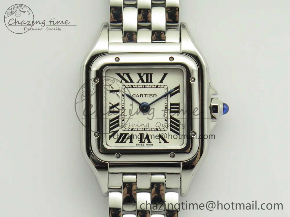 Panthère Secrete Ladies 22mm SS 8848F 1:1 Best Edition White Dial on SS Bracelet Ronda Quartz