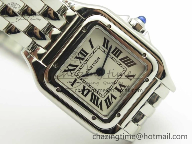 Panthère Secrete Ladies 22mm SS 8848F 1:1 Best Edition White Dial on SS Bracelet Ronda Quartz