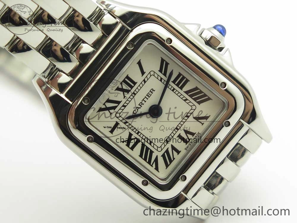 Panthère Secrete Ladies 22mm SS 8848F 1:1 Best Edition White Dial on SS Bracelet Ronda Quartz