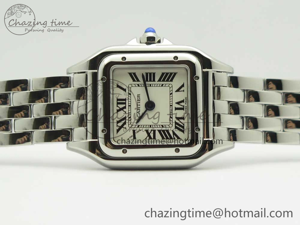 Panthère Secrete Ladies 22mm SS 8848F 1:1 Best Edition White Dial on SS Bracelet Ronda Quartz
