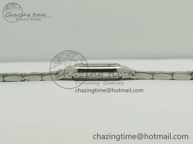 Panthère Secrete Ladies 22mm SS Diamonds Bezel 8848F 1:1 Best Edition White Dial on SS Bracelet Ronda Quartz