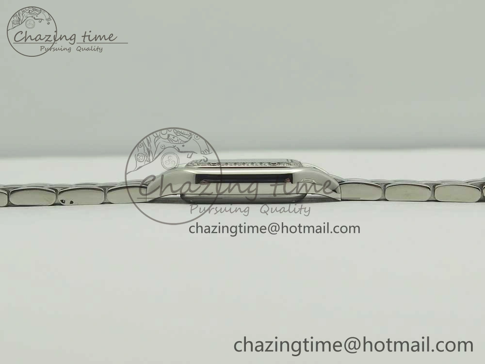 Panthère Secrete Ladies 22mm SS Diamonds Bezel 8848F 1:1 Best Edition White Dial on SS Bracelet Ronda Quartz