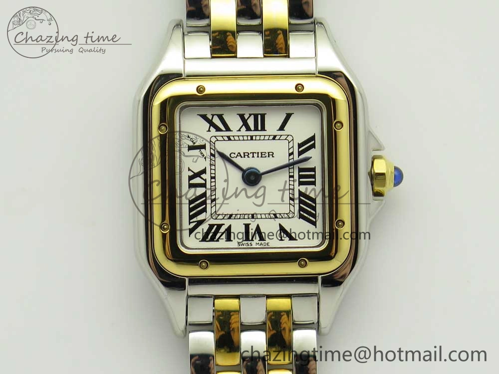 Panthère Secrete Ladies 22mm SS YG 8848F 1:1 Best Edition White Dial on SS YG Bracelet Ronda Quartz