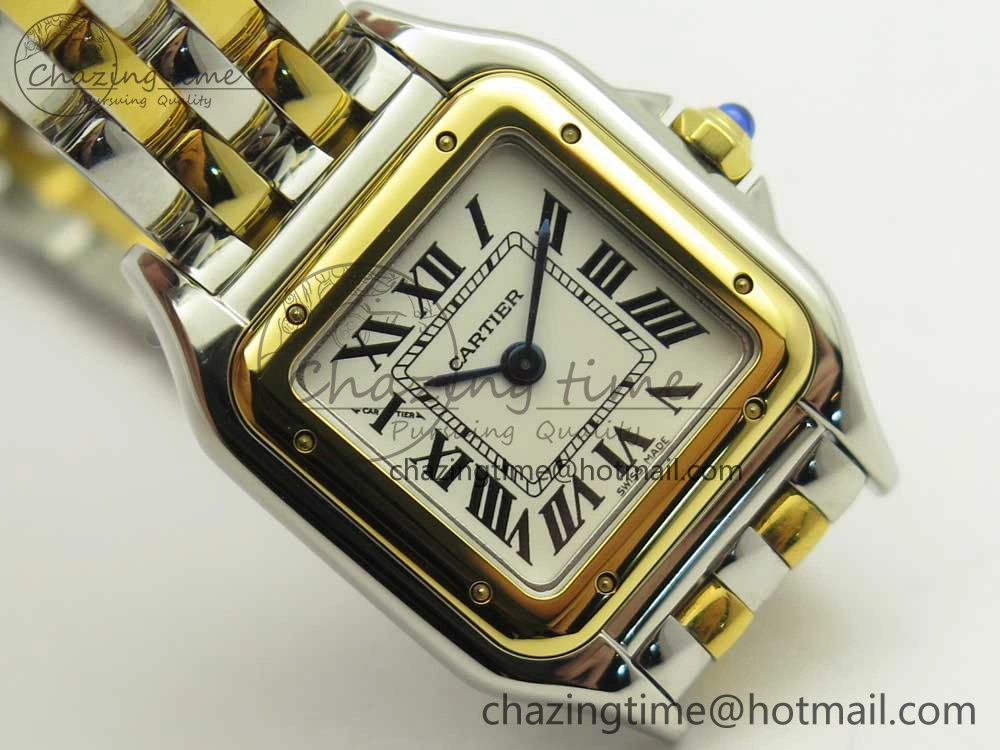 Panthère Secrete Ladies 22mm SS YG 8848F 1:1 Best Edition White Dial on SS YG Bracelet Ronda Quartz