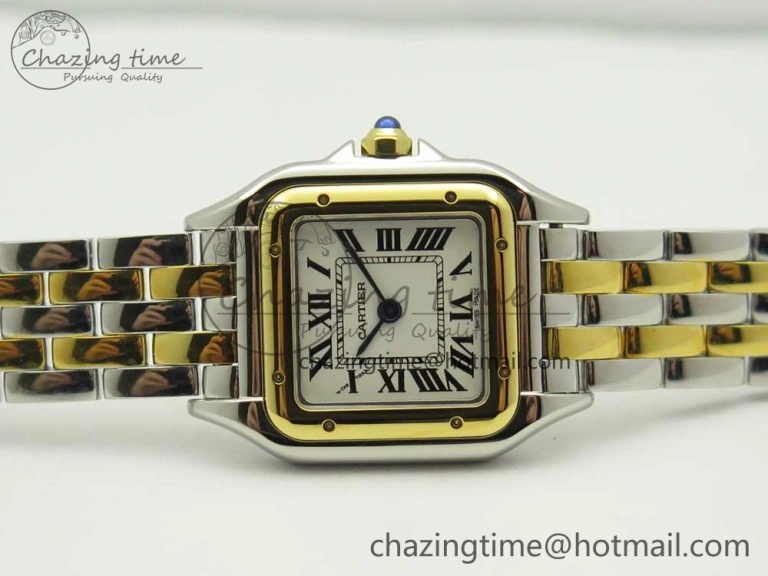 Panthère Secrete Ladies 22mm SS YG 8848F 1:1 Best Edition White Dial on SS YG Bracelet Ronda Quartz
