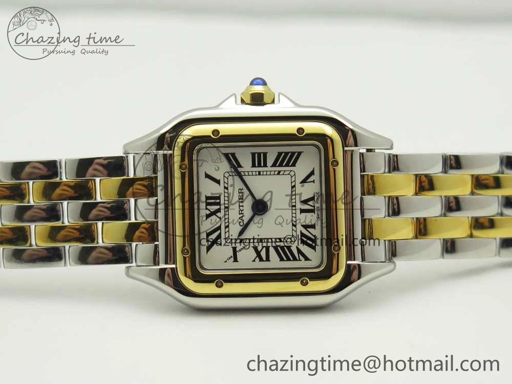 Panthère Secrete Ladies 22mm SS YG 8848F 1:1 Best Edition White Dial on SS YG Bracelet Ronda Quartz