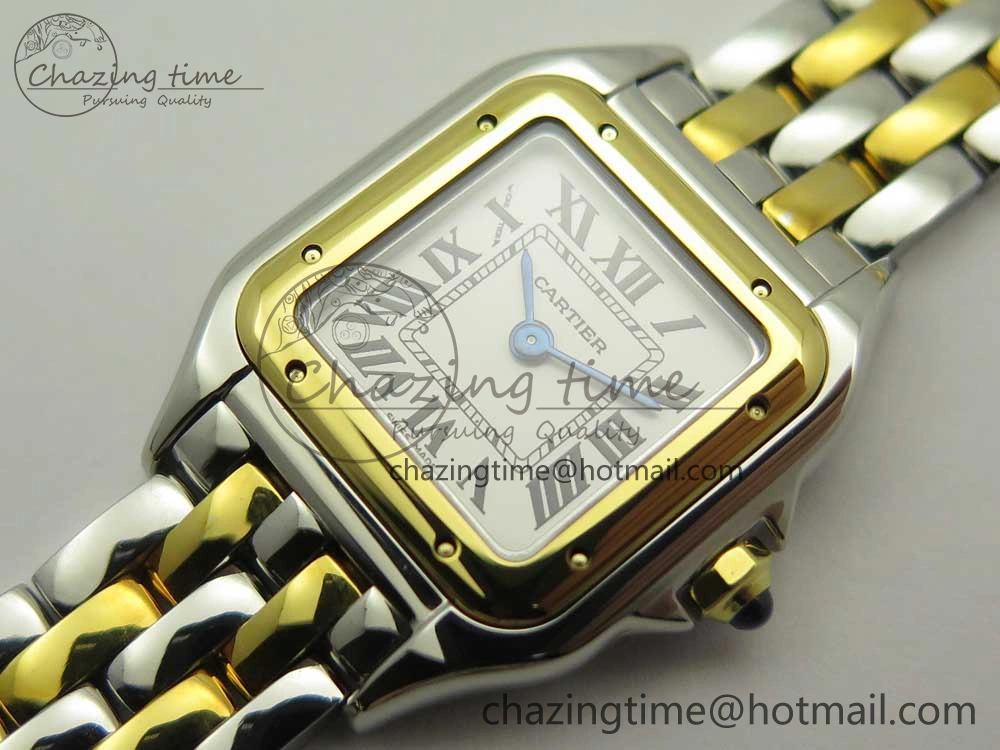 Panthère Secrete Ladies 22mm SS YG 8848F 1:1 Best Edition White Dial on SS YG Bracelet Ronda Quartz