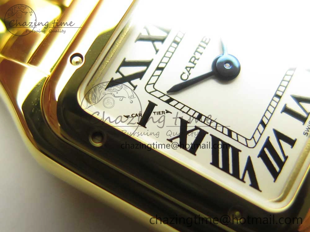 Panthère Secrete Ladies 22mm YG 8848F 1:1 Best Edition White Dial on YG Bracelet Ronda Quartz