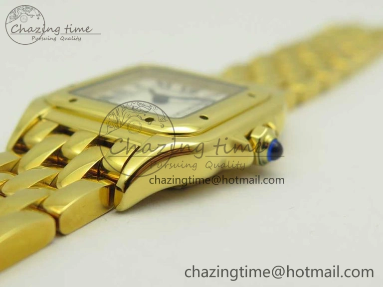 Panthère Secrete Ladies 22mm YG 8848F 1:1 Best Edition White Dial on YG Bracelet Ronda Quartz