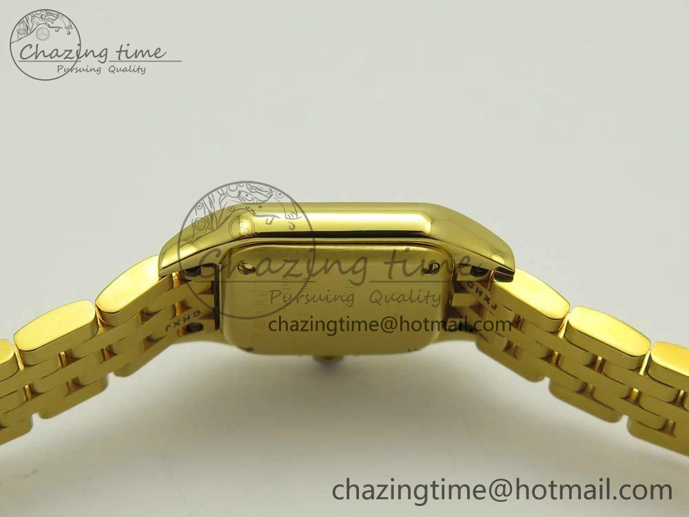 Panthère Secrete Ladies 22mm YG 8848F 1:1 Best Edition White Dial on YG Bracelet Ronda Quartz