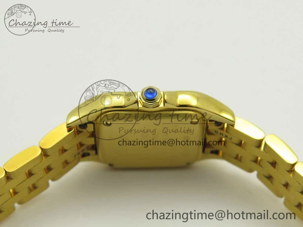 Panthère Secrete Ladies 22mm YG 8848F 1:1 Best Edition White Dial on YG Bracelet Ronda Quartz