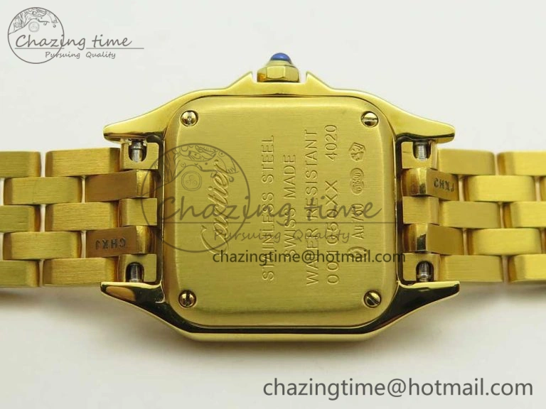 Panthère Secrete Ladies 22mm YG 8848F 1:1 Best Edition White Dial on YG Bracelet Ronda Quartz
