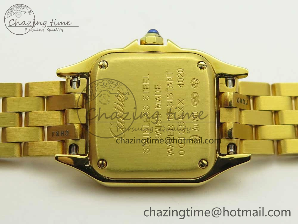 Panthère Secrete Ladies 22mm YG 8848F 1:1 Best Edition White Dial on YG Bracelet Ronda Quartz