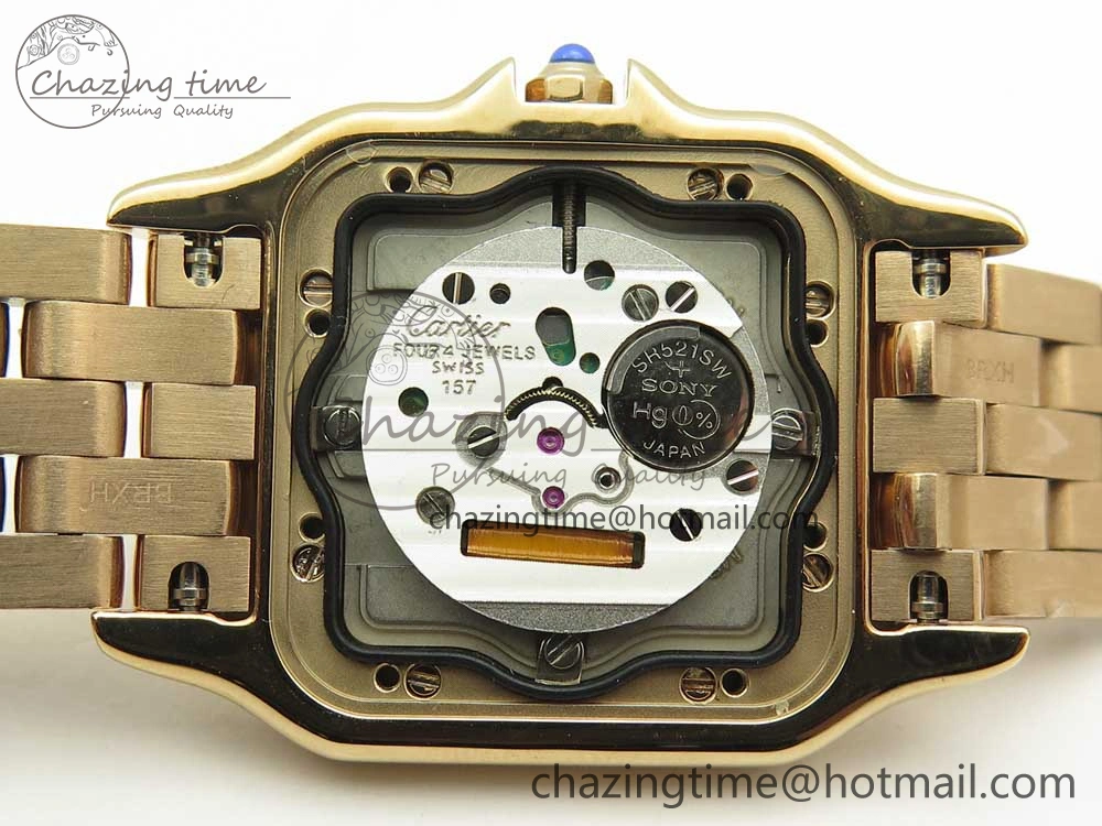 Panthère Secrete Ladies 27mm RG 8848F 1:1 Best Edition White Dial Diamonds Bezel on RG Bracelet Ronda Quartz